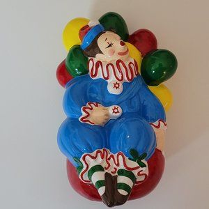 Vintage Schmid Colorful Ceramic Clown Bank